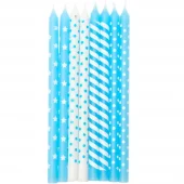 Kakelys Iyseblå og hvite 16 stk, H12cm