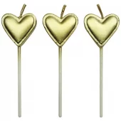 Kakelys Gull Hjerter 8 stk