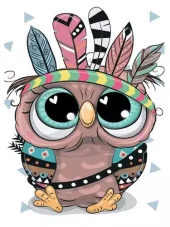 Diamond Painting, 20x30cm, Owl - The Indian