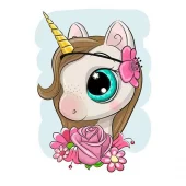 Diamond Painting, 20x30cm, Cute Baby Unicorn