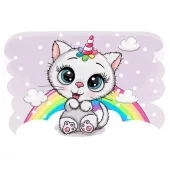 Diamond Painting, 20x30cm, Cute Unicorn Kitten