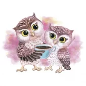 Diamond Painting, 30x40cm, Cute Owls