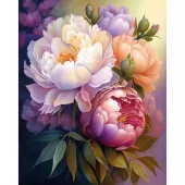 Diamond Painting, 40x50cm, Blossoming Peonies