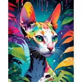Diamond Painting, 40x50cm, Tropical Sphynx