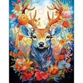 Diamond Painting, 40x50cm, Floral Deer