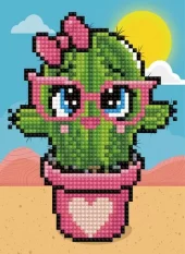 Diamond Painting, 17x22cm, Glamorous Cactus