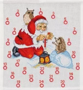 Broderisett: Adventskalender, Pindsvin og julemand