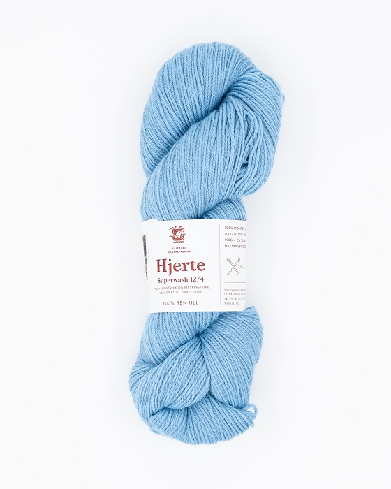 Hillesvåg: Hjerte Superwash, 932, varm lyseblå