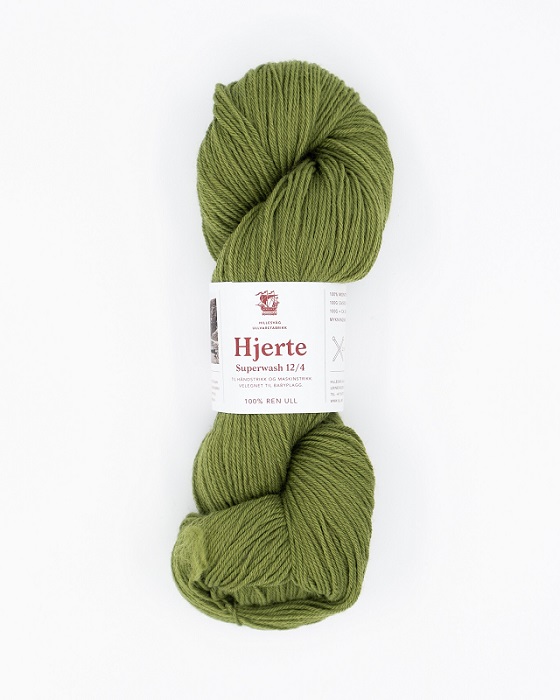 Hillesvåg: Hjerte Superwash, 945, olivengrønn