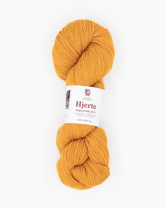 Hillesvåg: Hjerte Superwash, 950, okergul