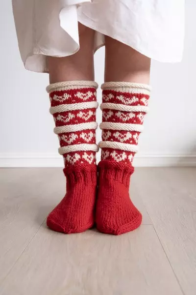 Garnpakke: Julesokker Rød (Nor & Eng)