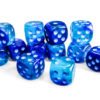 Terningsett: Gemini, D6, 16mm, 12pcs, Blue-Blue/Light Blue