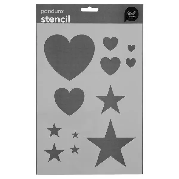 SJABLONG A4 HEARTS & STARS