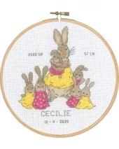 Broderisett: Dåp, Kaninmor Cecilie