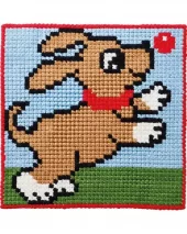Broderi: Børnestramaj Hund m. ball (P?)