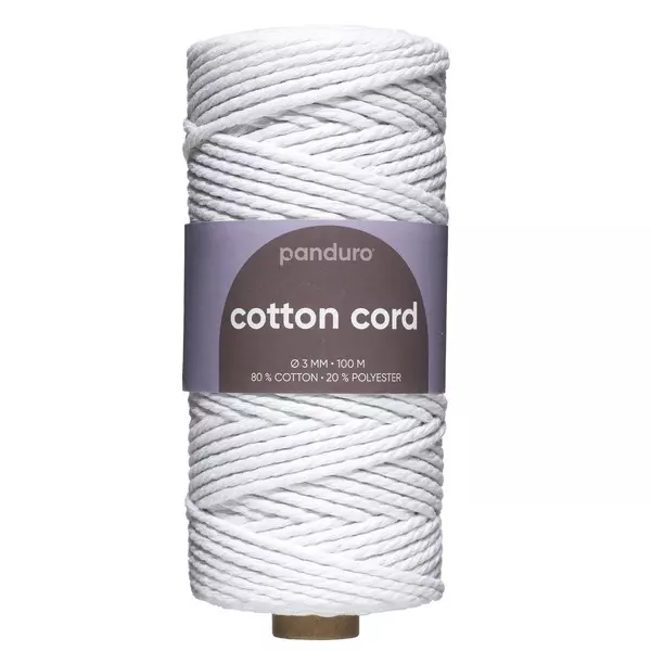 Bomullssnor 3 Mm / 100 M Hvit (U)