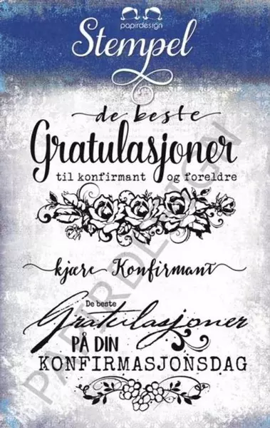 Stempel: Konfirmant og foreldre