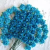 Papirblomster: Roser 1.0cm, Turkis