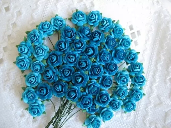 Papirblomster: Roser 1.0cm, Turkis