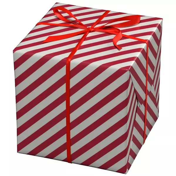 JULPAPPER 10M RØD/BEIGE RANDIG