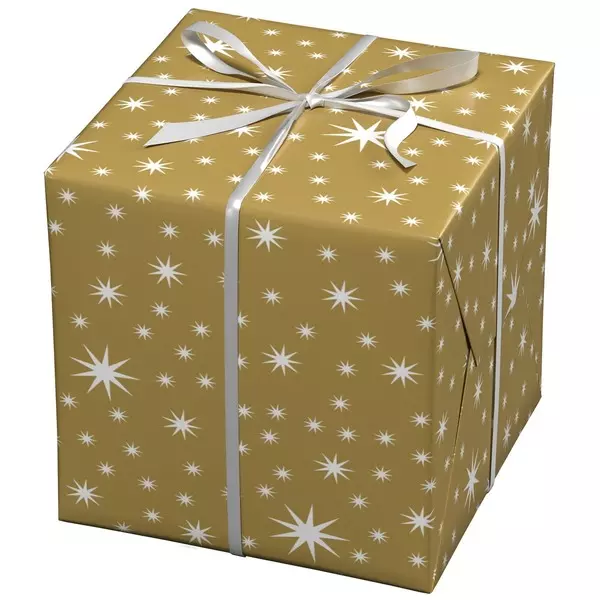 JULPAPPER 10M GULD M STJÆRNA