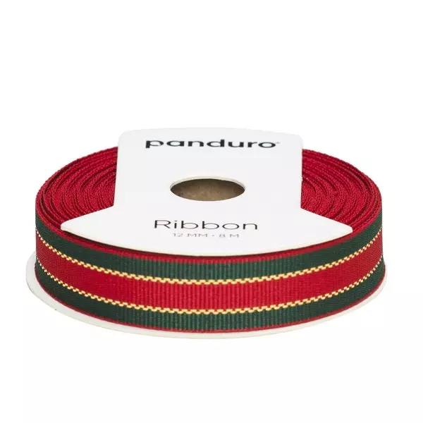 DEKORBÅND 12 MM X 8 M RØDGRØNN