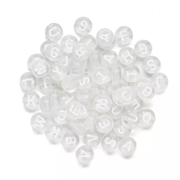 BOKSTAVPERLER KLARE 130 STK.