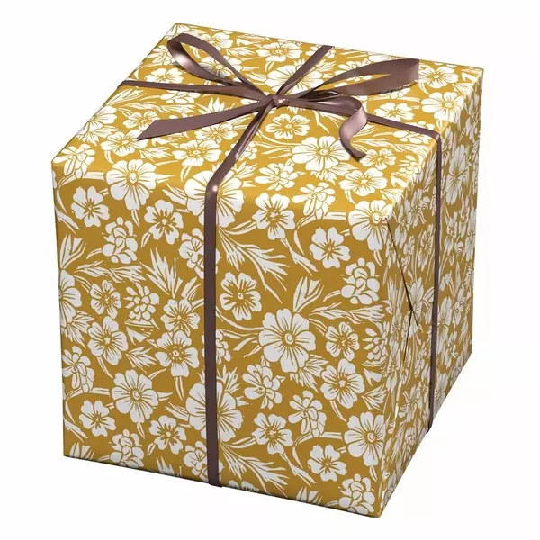 JULEPAPIR 10 M BLOMST GULL