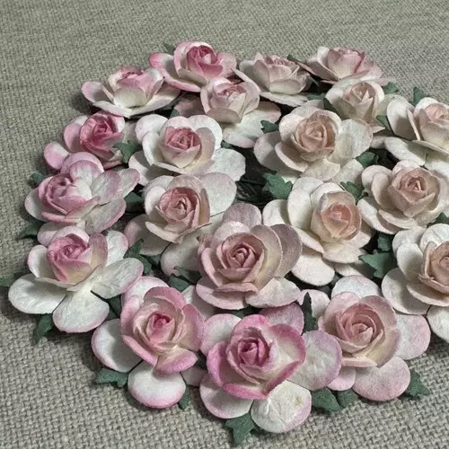Papirblomster: Roser, 2.5cm, Rosa