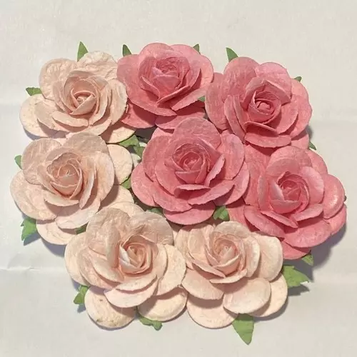 Papirblomster: Roser, 3.5cm, Rosa