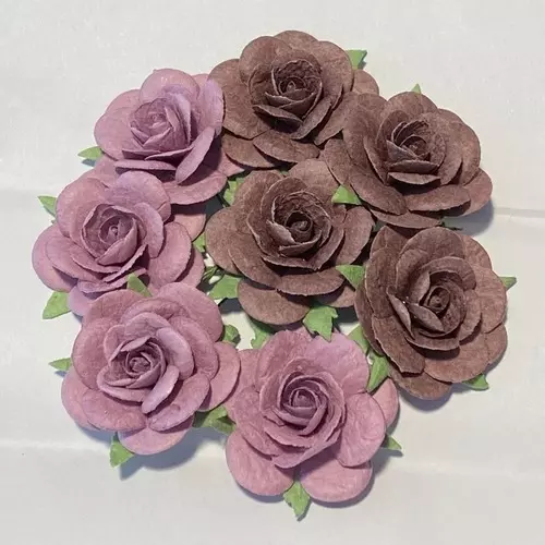 Papirblomster: Roser, 3.5cm, Vintage Rosa