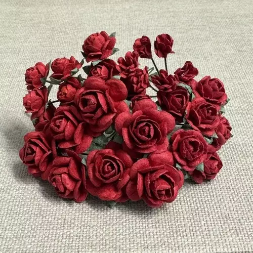 Papirblomster: Roser & Knopper, Rød