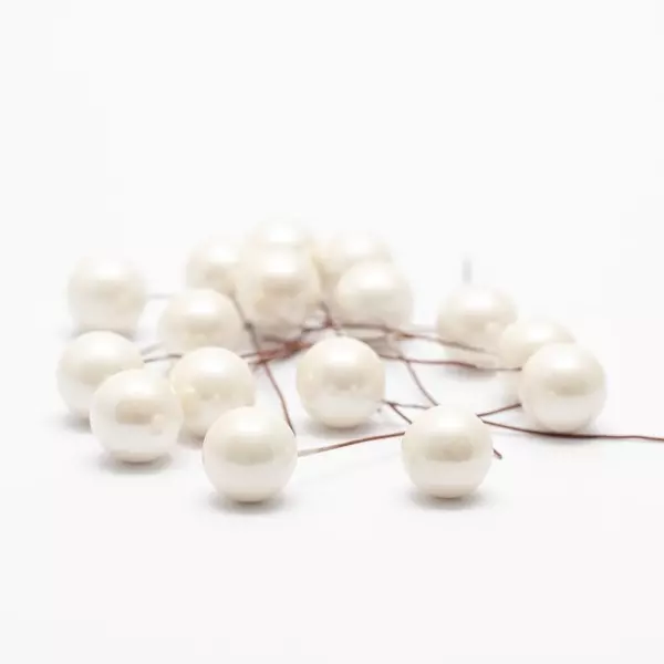 Pyntebær: 15mm, Hvit