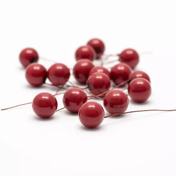 Pyntebær: 15mm, Dyp Rød