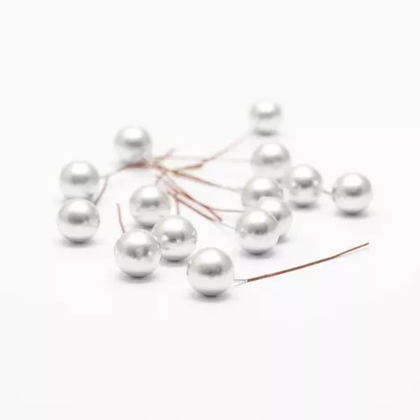 Pyntebær: 12mm, Matt Sølv