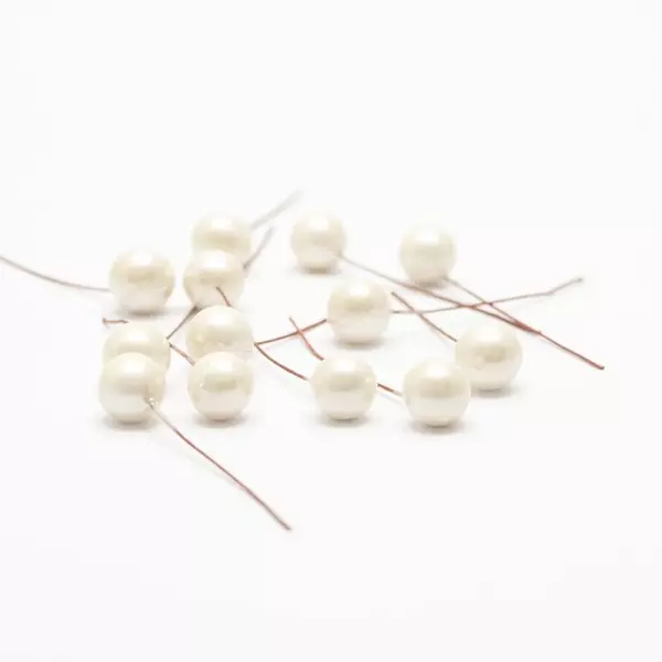 Pyntebær: 12mm, Hvit