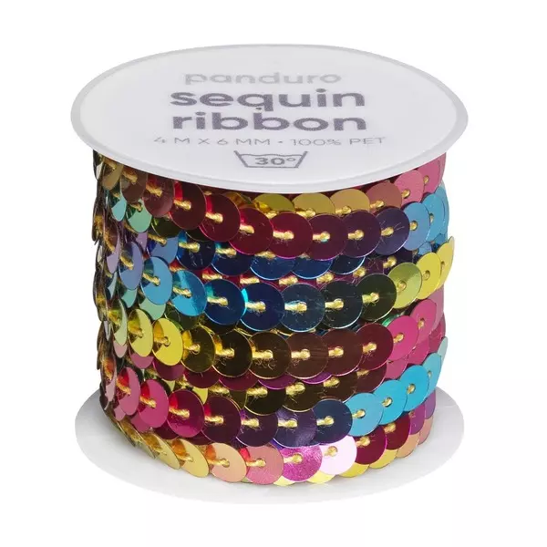 PALJETTBÅND RAINBOW 4 M