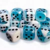 Terningsett: Gemini, D6, 16mm, 12pcs, Teal-White/Black