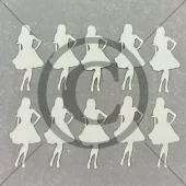 Utklipp: Dame, Lys, 10pk