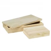 Oppbevaringsboks i tre, 2 størrelser