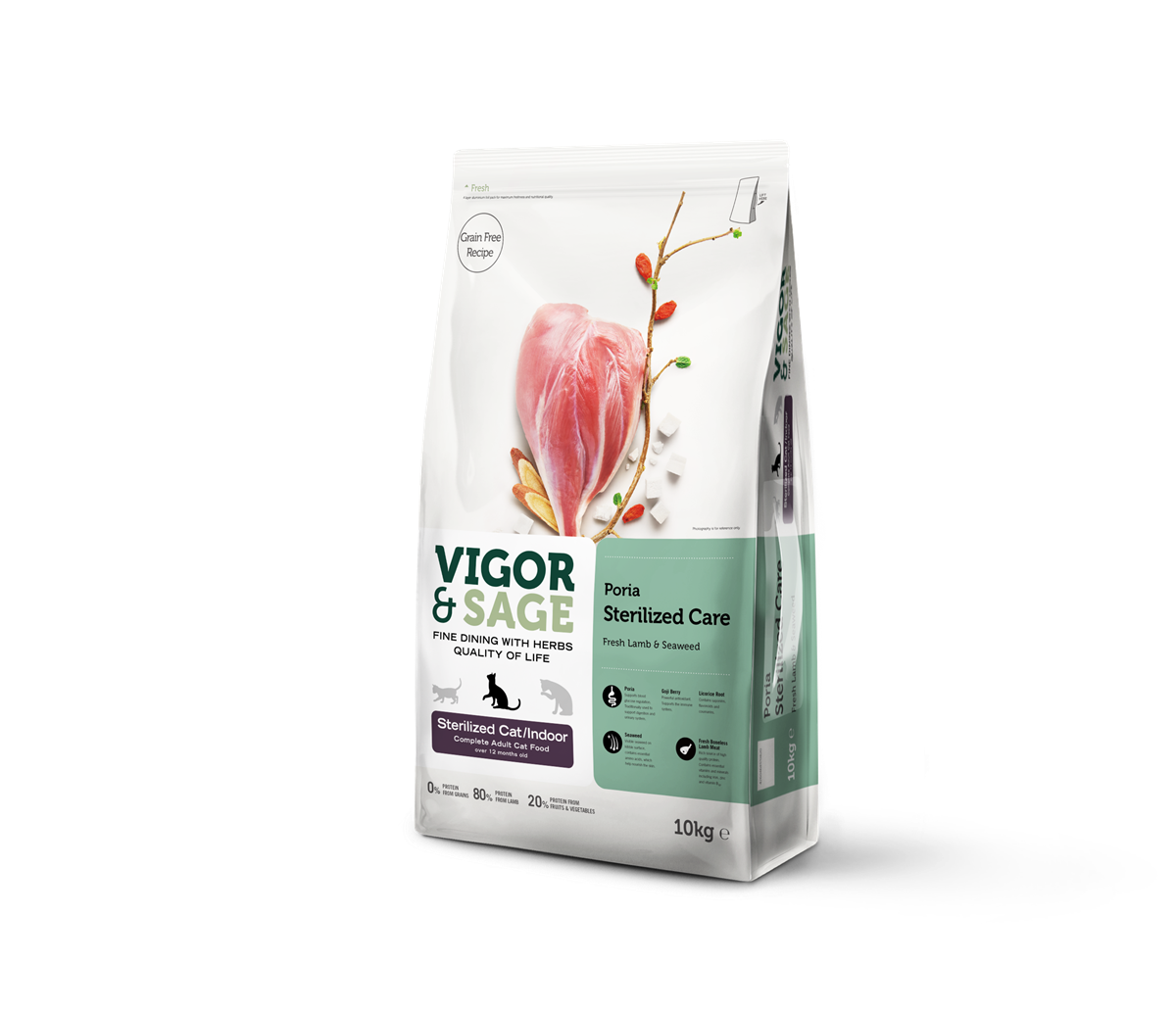Vigor & Sage Poria Sterilized/Indoor Care 2kg
