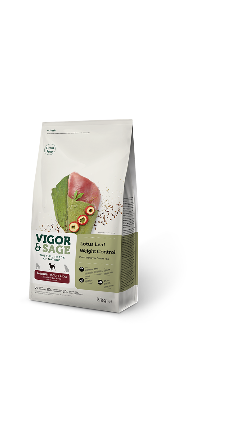Vigor & Sage Lotus Leaf Weight Control Regular Adult Dog Food 2KG