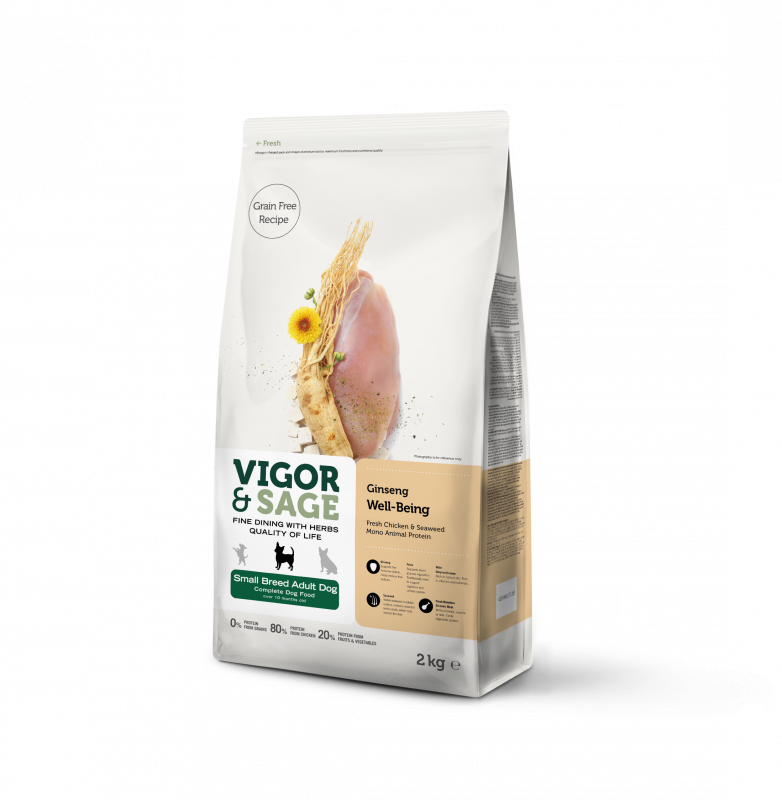 Vigor & Sage Ginseng Well-Being Adult Dog Small Breed 6kg