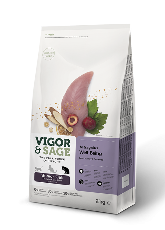 Vigor & Sage Astragalus Well-Being Senior Cat 2 KG
