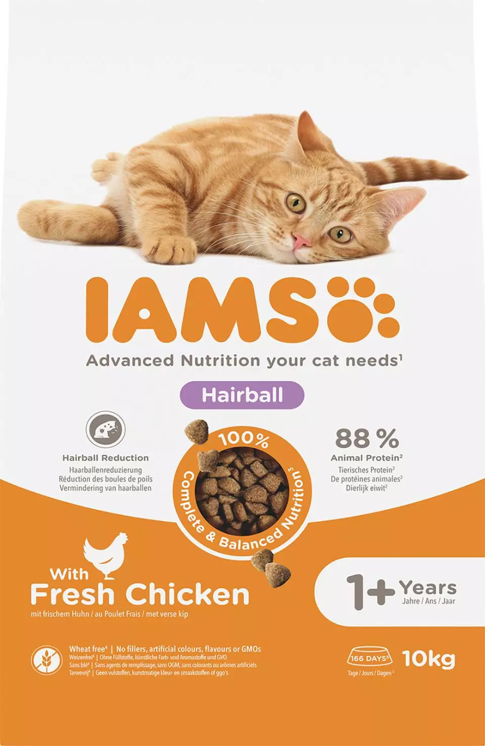 Iams Cat Vitality Adult Hairball Control, 10 kg