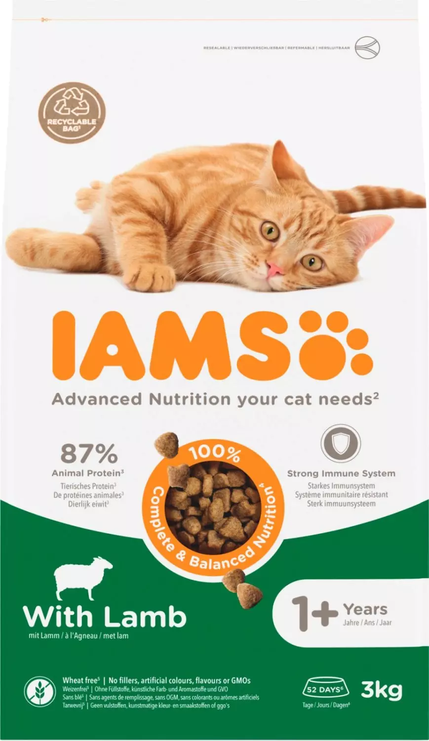 Iams Cat Vitality Adult Lamb & Chicken, 3 kg
