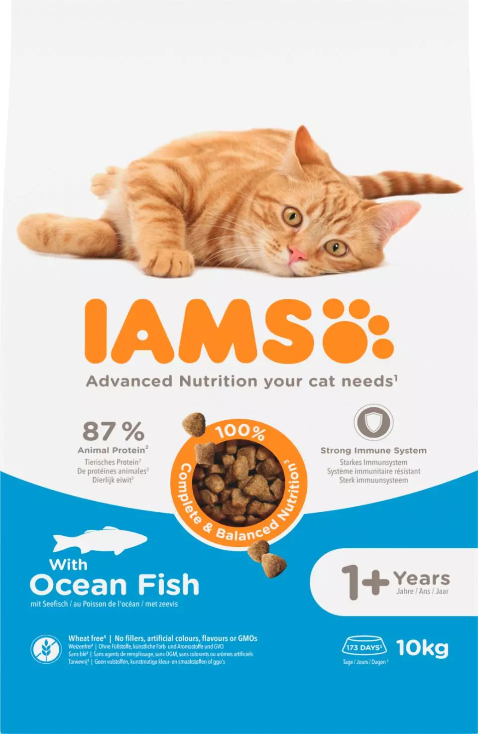 Iams Cat Vitality Adult Ocean Fish, 10 kg