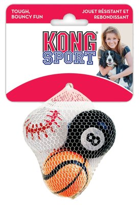 KONG Sports Balls, kraftig tennisball, x-small,1x 3 stk. i net, ABS5E