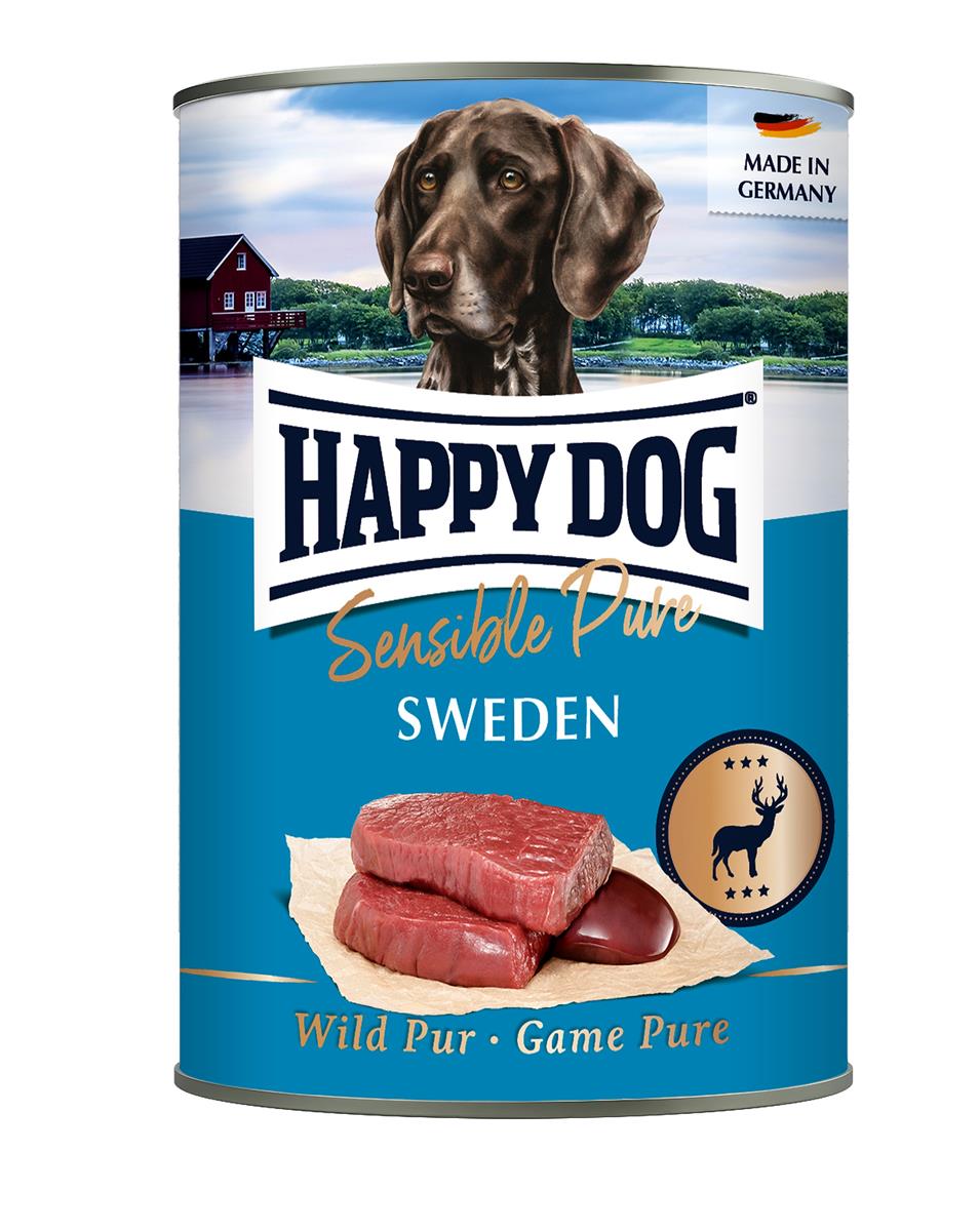 Happy Dog Boksemat Sensible Pure Sweden M/Vilt 400g