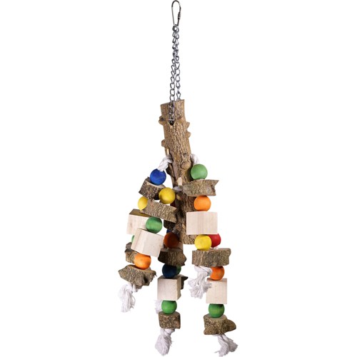 Fugleleke Bird toy with cord and blocks 50cm